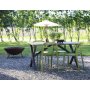 Matgrupp Scottsdale: 150 cm grtt trbord inklusive 4 st Nordan stolar stapelbara