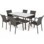 Spisegruppe Sumba bord + 6 stole - Mrkegr