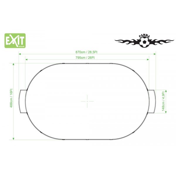 Fotbollssarg med m�l - Panna Oval