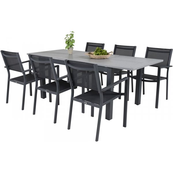 Ekenäs Matgrupp (152x90) - Svart/Grå - 6 Stolar Ekenäs Matgrupp (152x90) - Svart/Grå - 6 Stolar