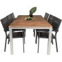 Salstad Matgrupp (200x100)  Svart/Natur - 6 Stolar