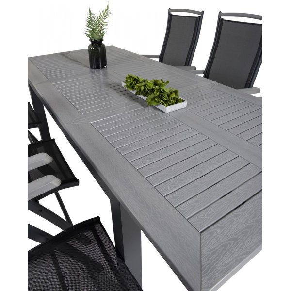 Eken�s Matgrupp (152x90) - Svart/Gr� - 6 Stolar