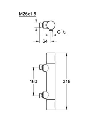 Grohe Duschblandare termostat 160 cc, DN 15 Grohtherm 3000 Cosmopolitan 34174