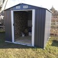 Kundbild Fundament till Förråd Ola 5,1 m²: Veden passar perfekt i förådet.