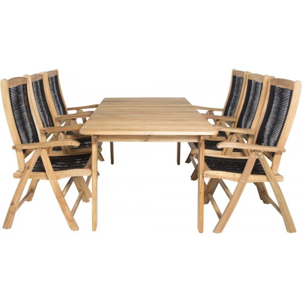 Malmby Matgrupp (180x90) - Natur - 6 Stolar