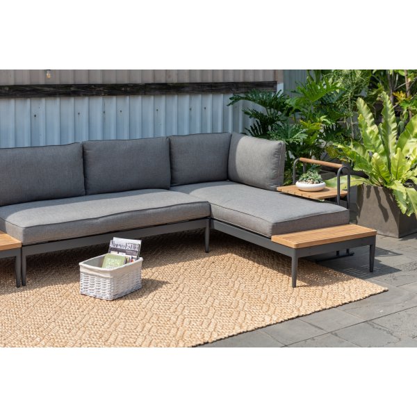 Lifestyle Garden Topaz Loungegruppe mit Tagesbett - Grau/Teak Lifestyle Garden Topaz Loungegruppe mit Tagesbett - Grau/Teak