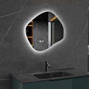 LED-spegel 80x72 cm med anti-fog och justerbar belysning