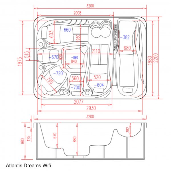 Whirlpool Atlantis Dreams WiFi Blackline - 6 Personen Whirlpool Atlantis Dreams WiFi Blackline - 6 Personen