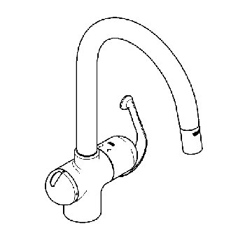 Grohe Diskl�dsblandare ettgrepp, DN 15 Zedra 32310