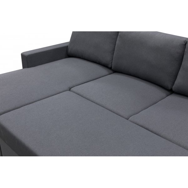 U-soffa b�ddsoffa T�rn� med f�rvaring - 304 cm - m�rkgr�