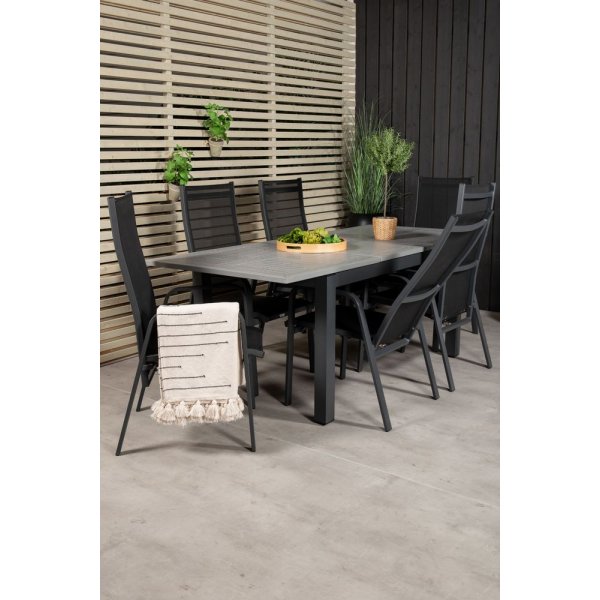 Ekenäs Matgrupp (152x90) - Svart/Grå - 6 Stolar Ekenäs Matgrupp (152x90) - Svart/Grå - 6 Stolar