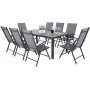 Utematgrupp Ibiza bord 185cm + 8 stolar - Gr/mrk gr