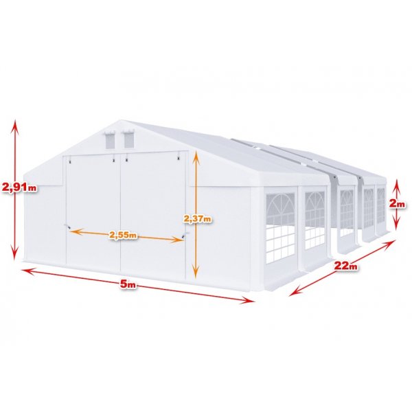 Partytelt i PVC - 5 x 22 m Partytelt i PVC - 5 x 22 m