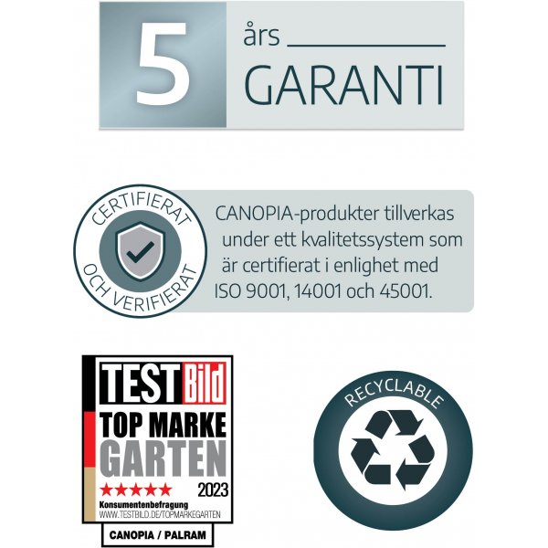 Canopia Balance Vxthus i Polykarbonat 17,9 m - Silver