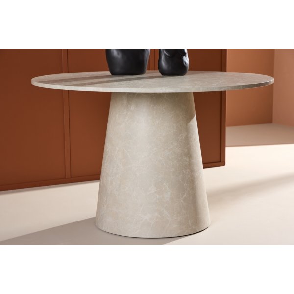 Matbord �120 cm - Beige marmor - Lanzo