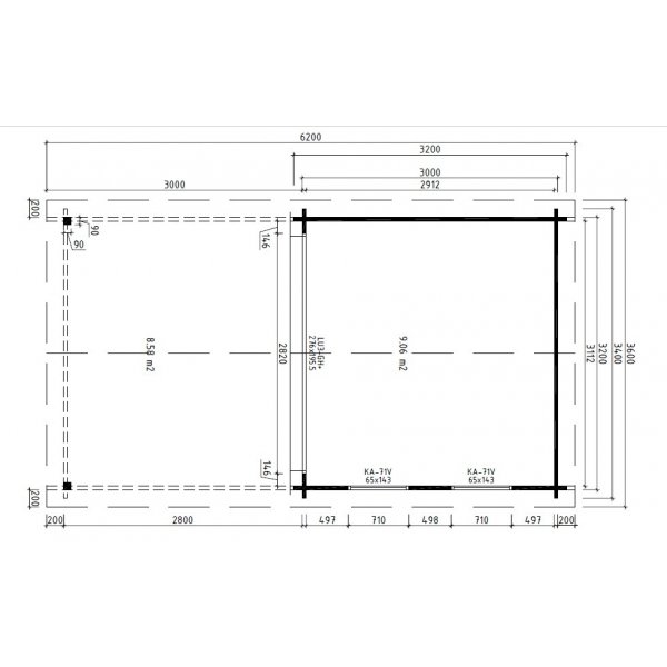 Attefallshus Arne A - 19,2 m² Attefallshus Arne A - 19,2 m²