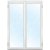 Helglasad parfönsterdörr i Trä - 3-glas - U-värde 1,1