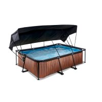 Pool 220x150x65cm med solsegel och filterpump - Brun Pool 220x150x65cm med solsegel och filterpump - Brun