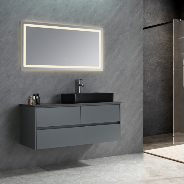 Kylpyhuonekalusteet Allaskaappi - Harmaa ja musta + 2.00 x Kylpyhuoneen koukku Kylpyhuonekalusteet Allaskaappi - Harmaa ja musta + 2.00 x Kylpyhuoneen koukku