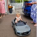 Asiakaskuva S�hk�auto lapsille Audi 12V harmaa kaukos��timell� ja LED-ajovaloilla