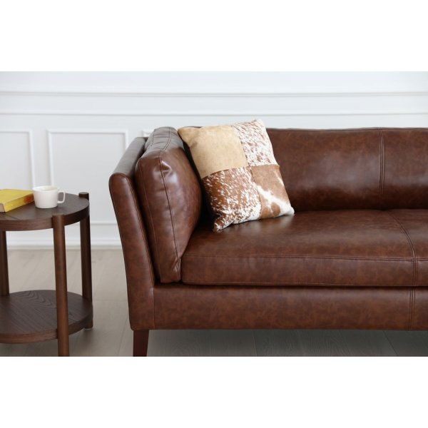 Soffa 3-sits brun vintage PU 198 cm - Heritage