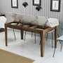 Milan matbord 145 x 88 cm - Vit marmor/valn�t
