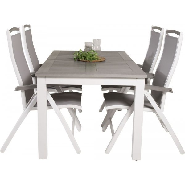 Ekenäs Matgrupp (160x90) - Vit/Grå - 4 Stolar Ekenäs Matgrupp (160x90) - Vit/Grå - 4 Stolar