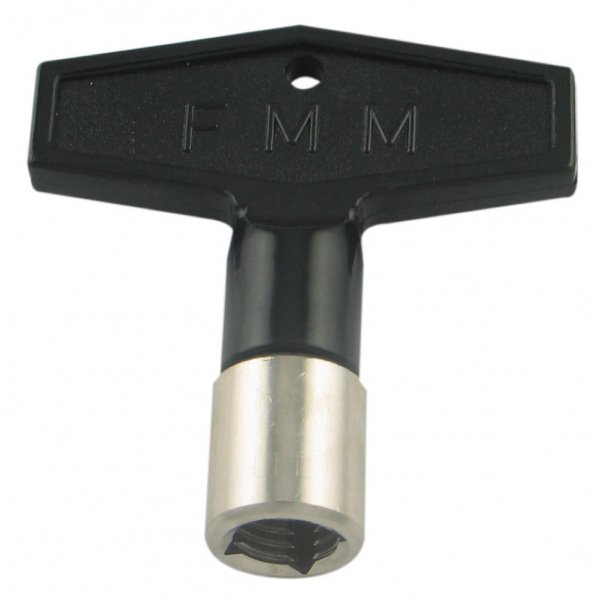 FM Mattsson Ngle af sort acetalplast og forkromet messing (tidligere forkromet messing)