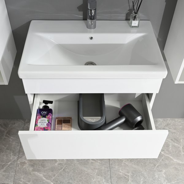 Kylpyhuonekalusteet Venetsia 60 cm - Valkoinen LED-valaistuksella + WC-paperin pidike Kylpyhuonekalusteet Venetsia 60 cm - Valkoinen LED-valaistuksella + WC-paperin pidike