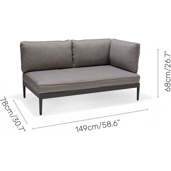 Lifestyle Garden Topaz Loungegruppe mit Tagesbett - Grau/Teak