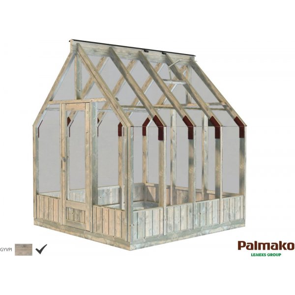 Växthus Emilia med fundament 5,4 m² – Grå tryckimpregnerat trä Växthus Emilia med fundament 5,4 m² – Grå tryckimpregnerat trä