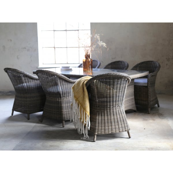 Spisebordssæt Sienna: Spisebordssæt med 6 Mercury-lænestole Spisebordssæt Sienna: Spisebordssæt med 6 Mercury-lænestole