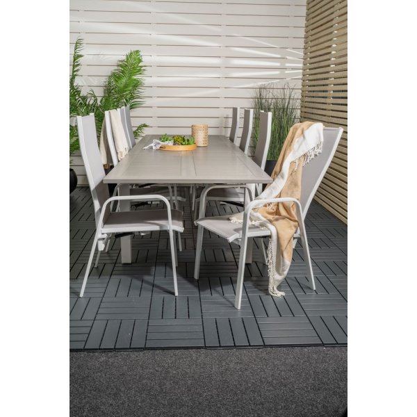 Ekenäs Matgrupp (224x100) - Vit/Grå - 8 Stolar Ekenäs Matgrupp (224x100) - Vit/Grå - 8 Stolar