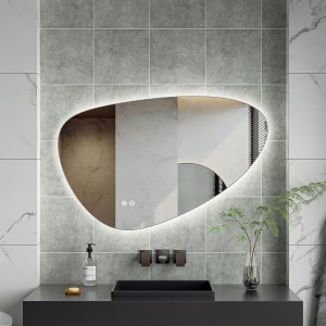 Spegel - Tivoli | Asymmetrisk | LED-belysning, dimbar & Anti-fog Spegel - Tivoli | Asymmetrisk | LED-belysning, dimbar & Anti-fog