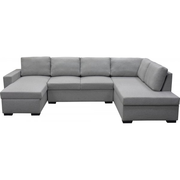 U-soffa Solna med f�rvaring - 309 cm - ljusgr�