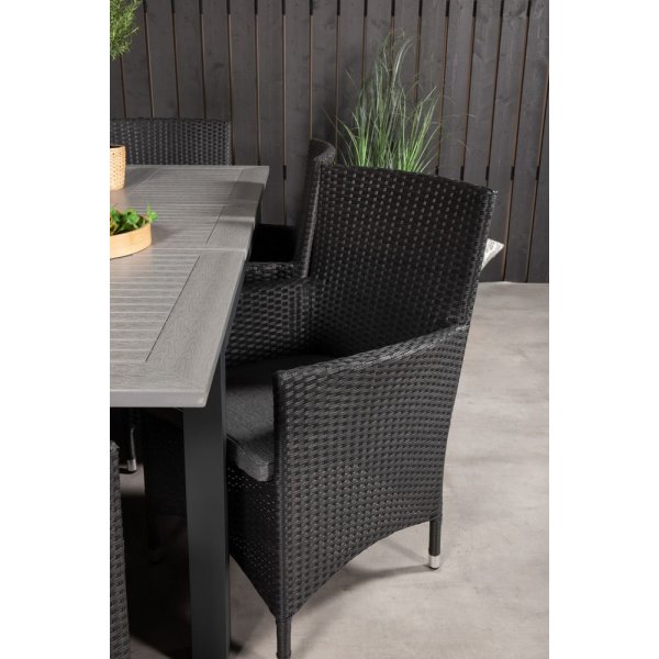 Ekenäs Spisegruppe (152x90) - Sort/Grå - 6 Stole Ekenäs Spisegruppe (152x90) - Sort/Grå - 6 Stole