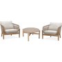 Bellagio Lounge-Set aus teakfarbenem Holz mit Seil und hellen Kissen