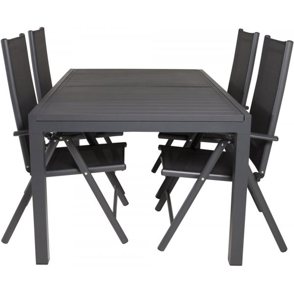 Holma Matgrupp (160x100) - Svart - 4 Stolar