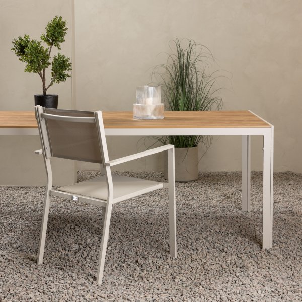 Chania Esstisch 205 x 90 cm - Beige + Reinigungsspray für Gartenmöbel Chania Esstisch 205 x 90 cm - Beige + Reinigungsspray für Gartenmöbel