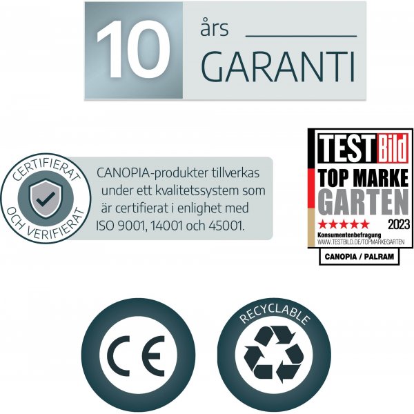 Canopia Alpine Carport i Metall Fr Husbil 3,6 x 6,5 - Gr