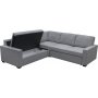 H�rnsoffa Belissa med b�ddfunktion och f�rvaring - 235x235 cm - m�rkgr�