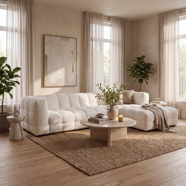 Divansoffa Cream Teddy 322 cm