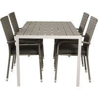 Ervalla Matgrupp (150x90) - Grå/Vit - 4 Stolar Ervalla Matgrupp (150x90) - Grå/Vit - 4 Stolar
