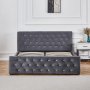 S�ngram med f�rvaring 160 x 200 cm - Gr� sammet - Dubai