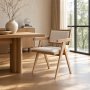 1 Sessel Natur/Leinen, 100 % FSG-zertifizierte massive Eiche - Greta