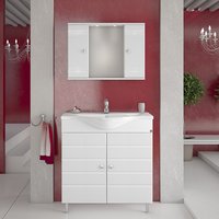 Möbelpaket Capri 80 vit med spegelskåp Möbelpaket Capri 80 vit med spegelskåp