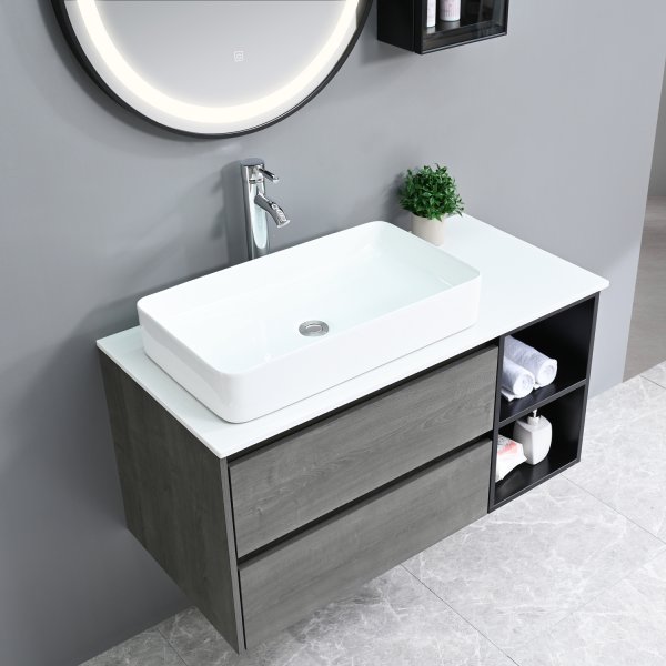 Badrumsmöbler Dove - Grå trä Badrumsmöbler Dove - Grå trä