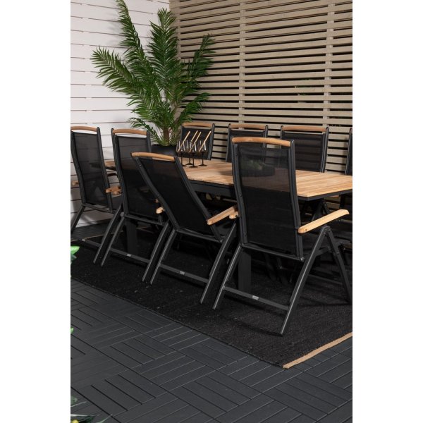 Maglehem Matgrupp (160x90) - Svart/Natur - 8 Stolar Maglehem Matgrupp (160x90) - Svart/Natur - 8 Stolar