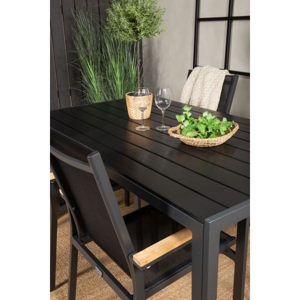 Ervalla Matgrupp (150x90) - Svart - 4 Stolar