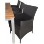 Salstad Matgrupp (200x100) - Svart/Natur/Silver - 6 Stolar